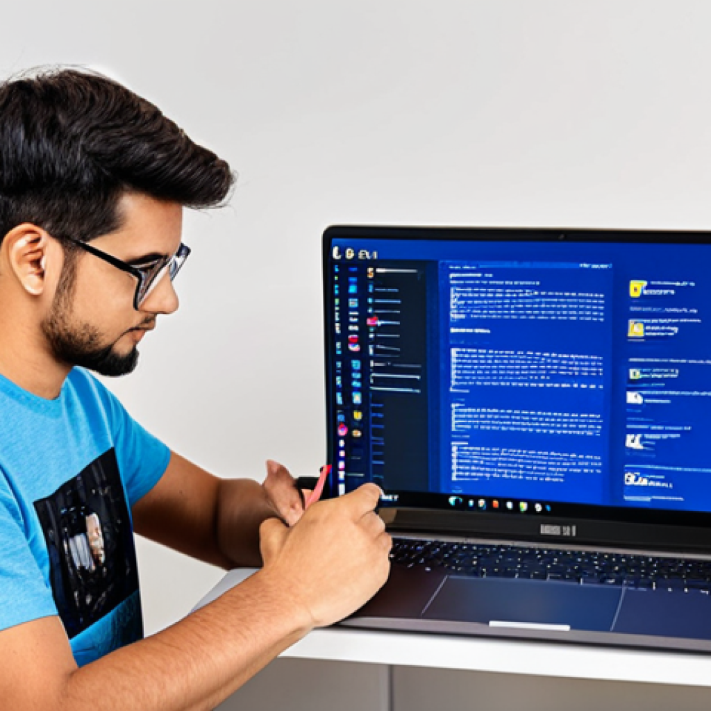**

A fully clothed, professional game blogger intensely writing an article about "Devil M" on a laptop. The scene is set in a bright, organized home office with gaming posters in the background. The blogger is wearing a modest t-shirt and jeans. The laptop screen displays code or game data. Safe for work, appropriate content, perfect anatomy, correct proportions, well-formed hands, proper finger count, natural pose, professional, family-friendly.

**
