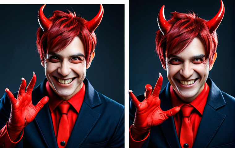 데블 M 캐릭터별 인기 코스프레 - Devil M Cosplay - Expressive Portrait**

"A cosplayer portraying Devil M, fully clothed in a detaile...