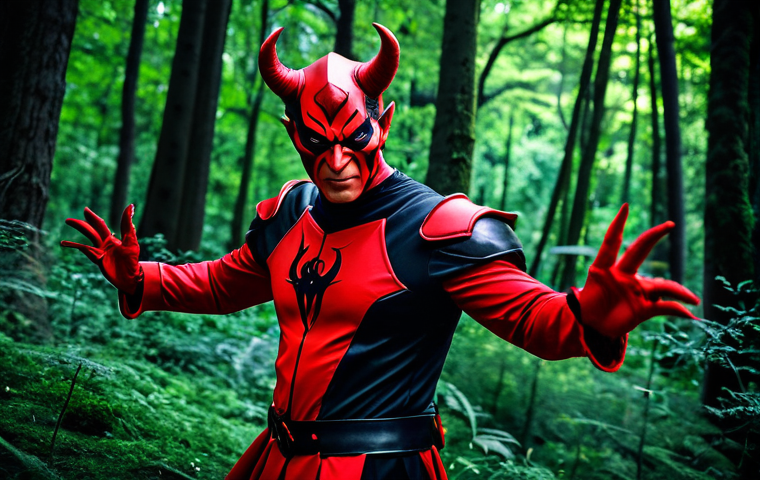 데블 M 캐릭터별 인기 코스프레 - Devil M Cosplay - Urban Setting**

"A cosplayer as Devil M, fully clothed in a slightly worn and age...