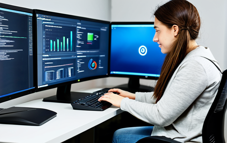 데블 M 접속 방법 가이드 - **Subject:** Professional female programmer
    **Clothing:** Fully clothed in modest, casual attire...